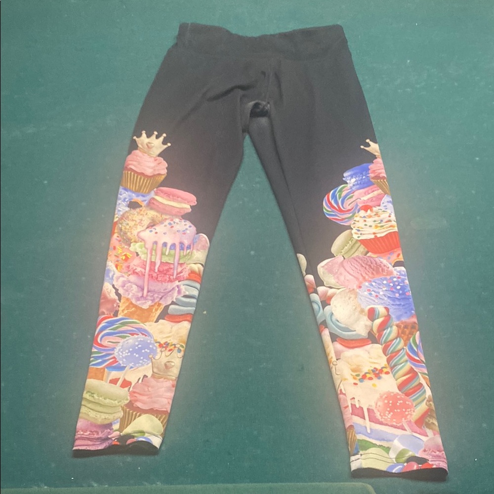 Colorful Kids Leggings with Sweet Treats Design